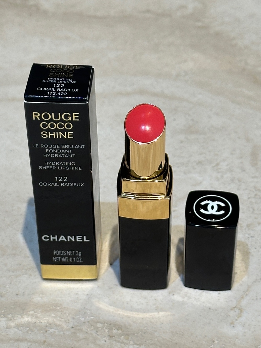 Chanel Rouge Coco Flash Hydrating Vibrant Shine Lip Colour - 122 CORAIL RADIEUX